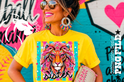 Striped Lion Sister Sublimation PNG Product Image 1