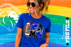 Blue Football Mama Design PNG, Stars Product Image 2