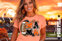 Orange Football Mama Design PNG, Stars Product Image 2