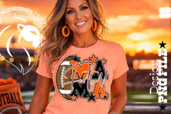 Orange Football Mama Design PNG, Stars Product Image 2