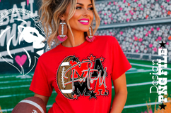 Red Football Mama Design PNG, Stars Product Image 1