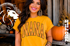 Fall Gingham Leopard Nana, DTF Design, PNG Product Image 3