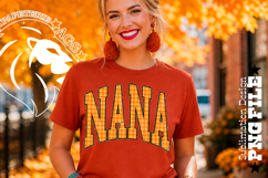 Fall Gingham Leopard Nana, DTF Design, PNG Product Image 2