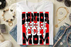 Striped Senior Mom Class 2027, Red, DTF Design PNG Product Image 4