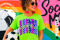 Coquette Polka Dots Soccer Design PNG, Blue Pink Product Image 4