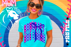 Coquette Polka Dots Softball Design PNG, Blue Pink Product Image 3