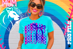 Coquette Polka Dots Softball Mama Design PNG, Blue Pink Product Image 1