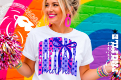 Coquette Polka Dots Softball Mama Design PNG, Blue Pink Product Image 3