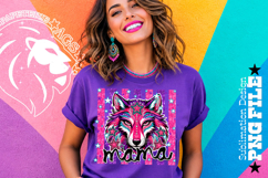 Striped Wolf Mama Sublimation PNG Product Image 1