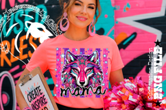 Striped Wolf Mama Sublimation PNG Product Image 3