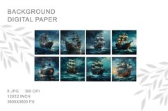 Galleon Ocean Painting Background Wall Art Backdrop Set Product Image 2