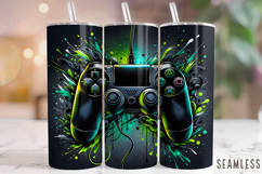 Game Controller Tumbler, Gamer Tumbler Wrap, Gaming Tumbler Product Image 1
