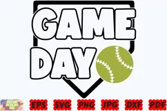 Game Day SVG | Softball SVG | Sport SVG | Softball Mom SVG Product Image 1