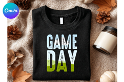 Game day Football Canva Frame Sport Distressed Shirt Product Image 1