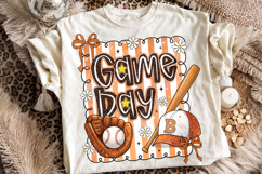Coquette Bow Game Day Baseball PNG, Baseball Mama PNG Product Image 2