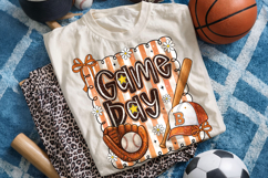 Coquette Bow Game Day Baseball PNG, Baseball Mama PNG Product Image 1