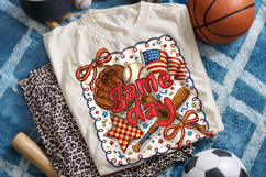 Game Day Baseball Coquette Bow PNG, Baseball Mama PNG Product Image 2