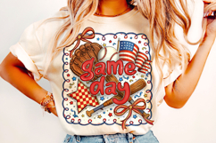 Game Day Baseball Coquette Bow PNG, Baseball Mama PNG Product Image 3