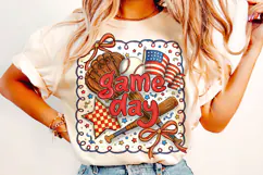 Game Day Baseball Coquette Bow PNG, Baseball Mama PNG Product Image 3