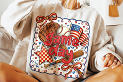 Game Day Baseball Coquette Bow PNG, Baseball Mama PNG Product Image 4