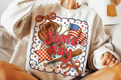 Game Day Baseball Coquette Bow PNG, Baseball Mama PNG Product Image 4