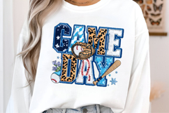 Game Day Baseball PNG, Faux Yarn Baseball Product Image 1