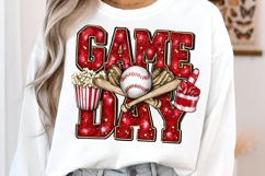 Game Day Baseball Png, Glitter Baseball Png, Baseball Coquet Product Image 2