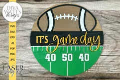 It's Game Day LASER SVG | Football Door Hanger Design Product Image 1