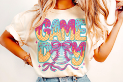 Baseball Game Day Drip Png, Baseball Ice Cream Drip PNG Product Image 1