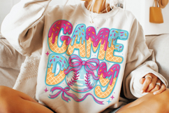 Baseball Game Day Drip Png, Baseball Ice Cream Drip PNG Product Image 2