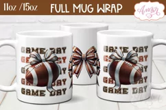 Game day mug wrap sublimation, American Football mug PNG Product Image 1