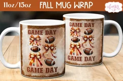 Game day mug wrap sublimation PNG, American football mug PNG Product Image 1