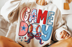 Game Day PNG, Baseball Mom PNG, Baseball Coquette Bow PNG Product Image 1