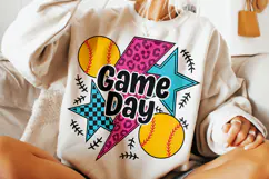 Softball Game Day PNG, Softball Mama PNG, Retro Softball PNG Product Image 3