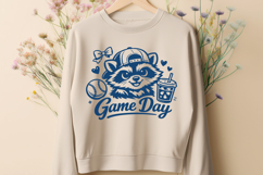 Game Day Raccoon SVG - Funny Baseball Mom PNG - Trash Panda Product Image 3