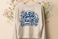 Game Day Raccoon SVG - Funny Baseball Mom PNG - Trash Panda Product Image 3