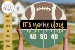 It's Game Day SVG | Football Door Hanger Design | 50 Yard Product Image 1
