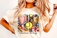 Softball Brushstroke PNG, Softball Coquette PNG, Game Day Product Image 2