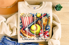 Softball Brushstroke PNG, Softball Coquette PNG, Game Day Product Image 3
