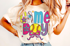 Softball Game Day PNG, Softball Mama PNG, Preppy Softball Product Image 2