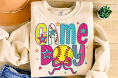 Softball Game Day PNG, Softball Mama PNG, Preppy Softball Product Image 4