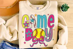 Softball Game Day PNG, Softball Mama PNG, Preppy Softball Product Image 4