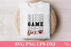 Game Day Stacked Football SVG Quote Product Image 1