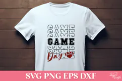Game Day Stacked Football SVG Quote Product Image 5