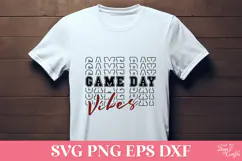 Game Day Vibes Stacked Football SVG Quote Product Image 4