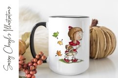 Fall Football Girl Player-Hand Painted-300 DPI Product Image 3