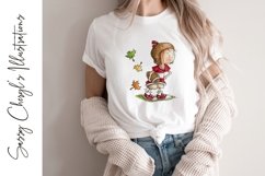 Fall Football Girl Player-Hand Painted-300 DPI Product Image 1