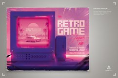 Retro Gaming Flyer 1980s Synthwave Night Product Image 2