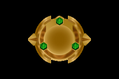 Game user interface gold blank round badge with diamond elem Product Image 2