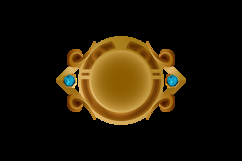 Game user interface gold blank round badge with diamond elem Product Image 2